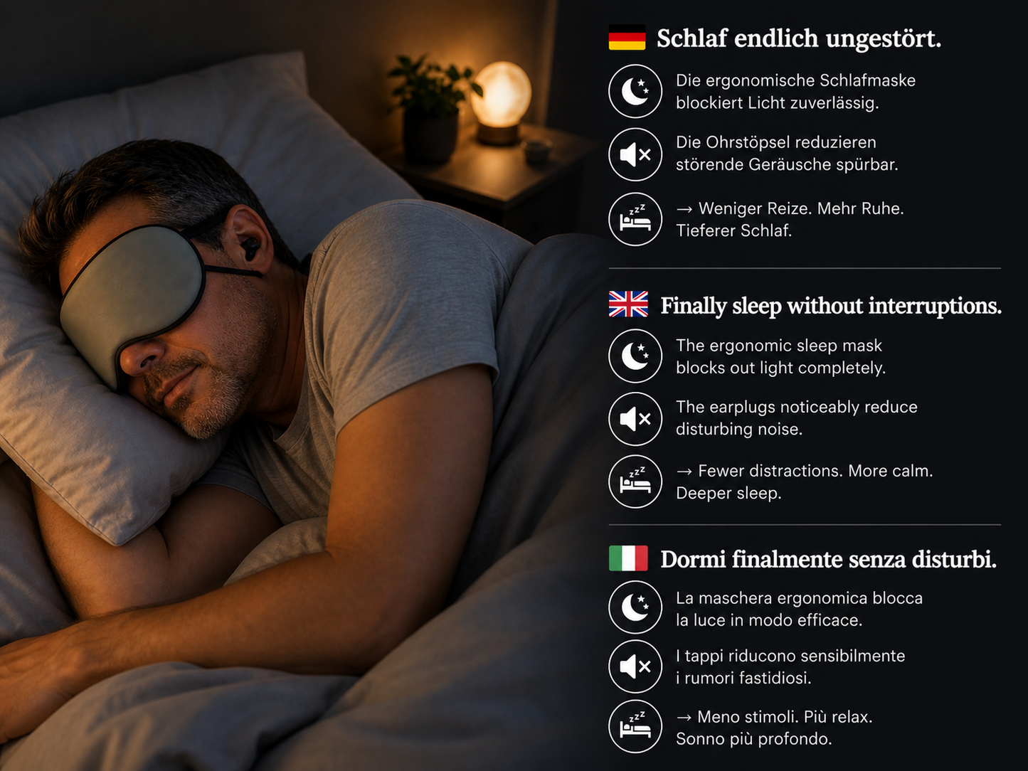 CLIWO Sleep Mask - Schlaf ohne Licht – jederzeit